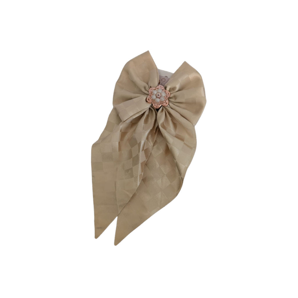 Golden Check Bow Clip