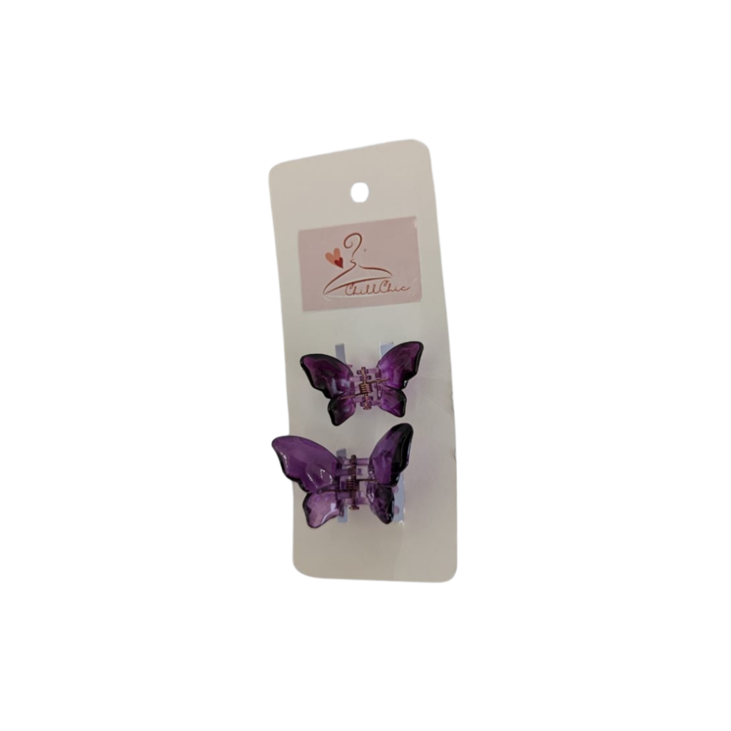 Purple Butterfly Clips