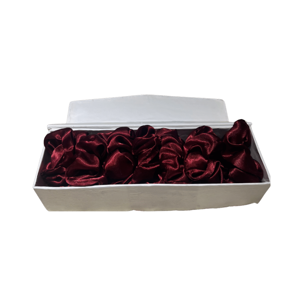 Maroon Silk Scrunchie Pack of 8