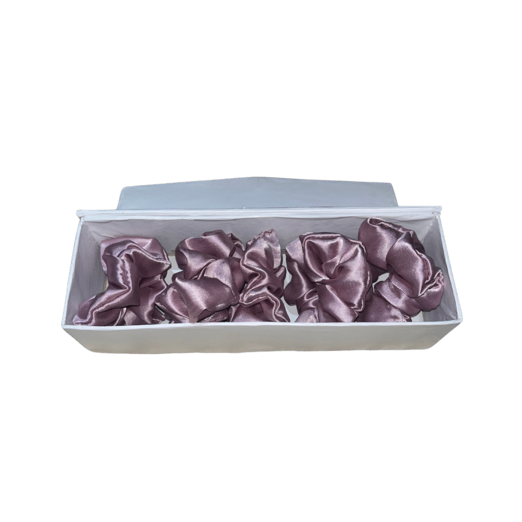 Mauve Silk Scrunchie Pack of 8