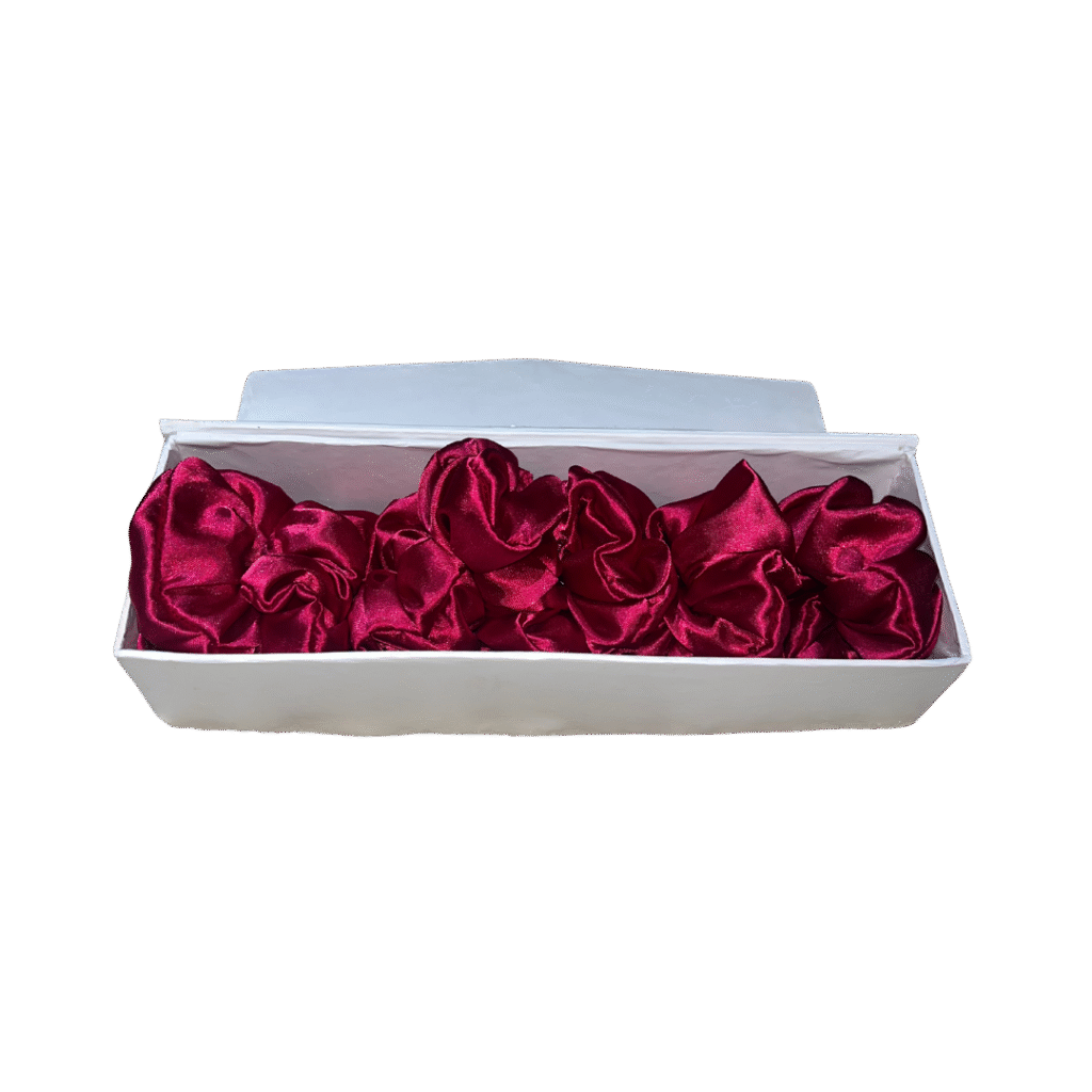 Shocking Pink Silk Scrunchie Pack of 8