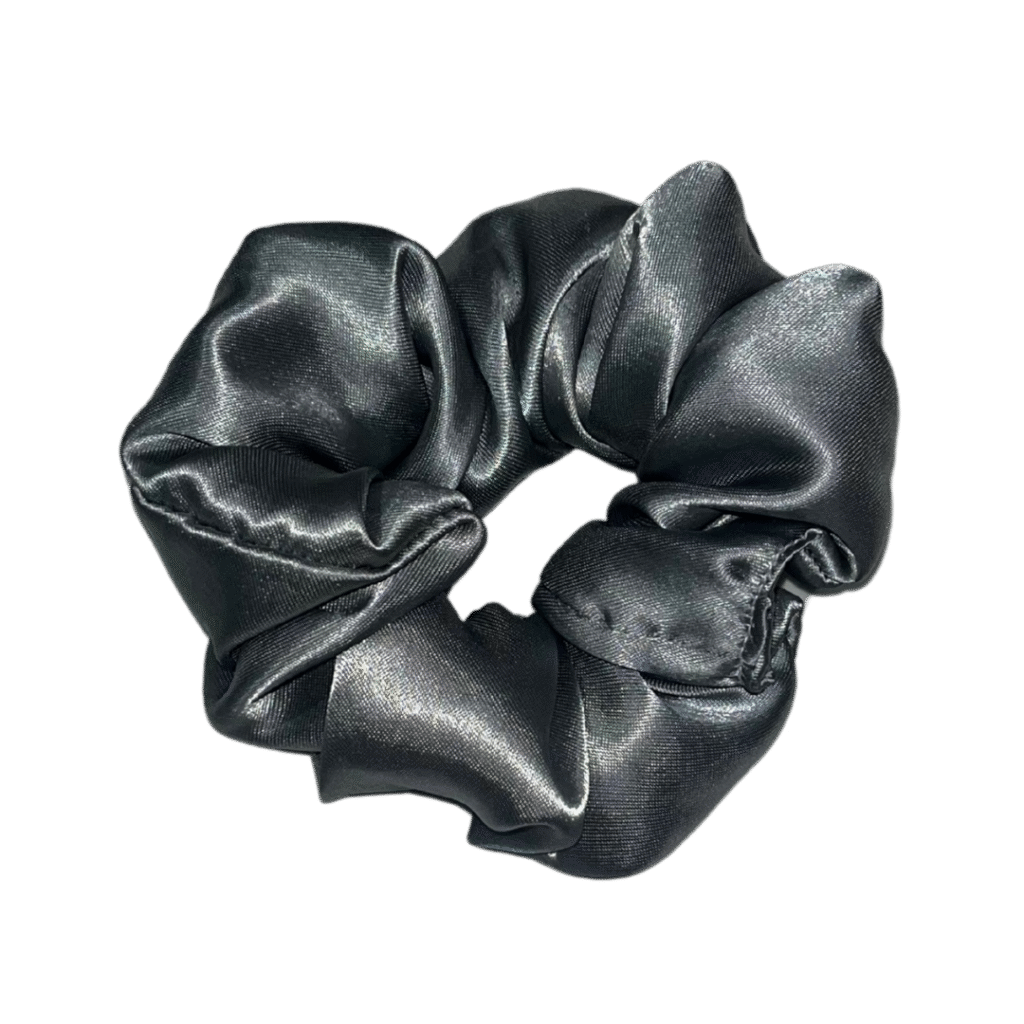 Silver Silk Scrunchie